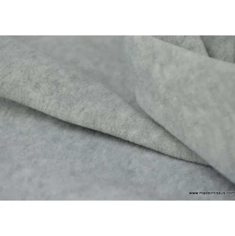Tissu Polaire Made in France haut de gamme GRIS - OEKO TEX