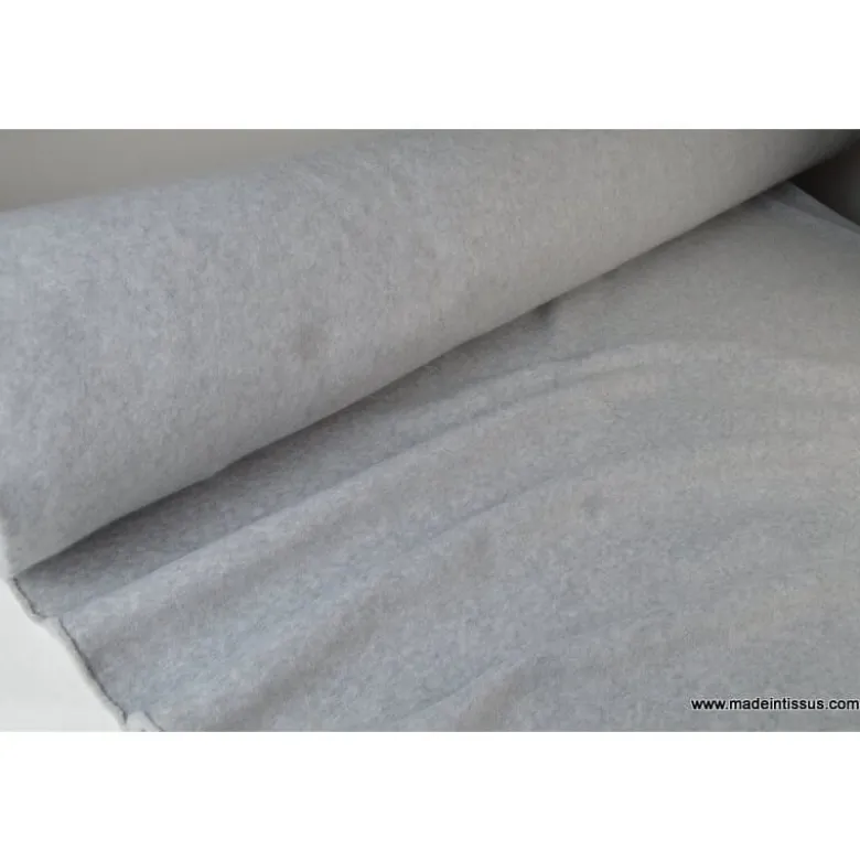 Tissu Polaire Made in France haut de gamme GRIS - OEKO TEX
