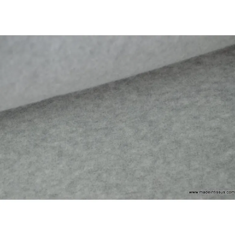 Tissu Polaire Made in France haut de gamme GRIS - OEKO TEX