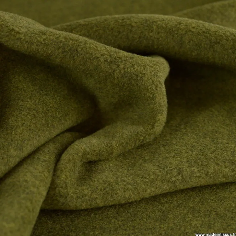 Tissu Polaire Made in France haut de gamme vert mousse - OEKO TEX