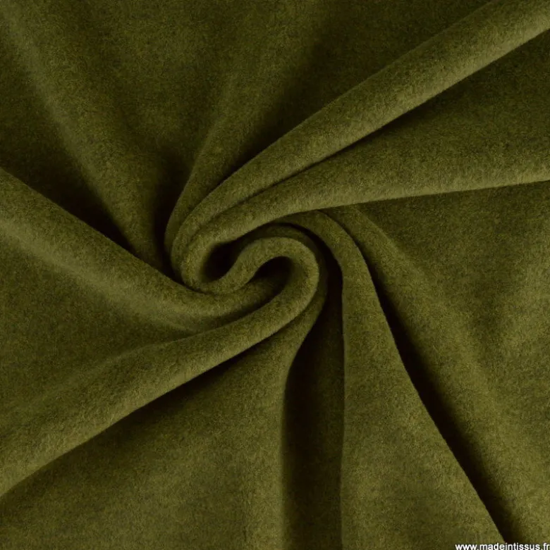 Tissu Polaire Made in France haut de gamme vert mousse - OEKO TEX