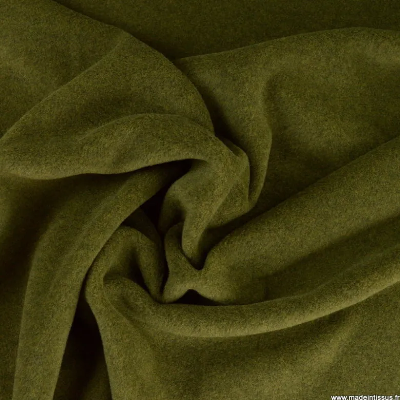 Tissu Polaire Made in France haut de gamme vert mousse - OEKO TEX