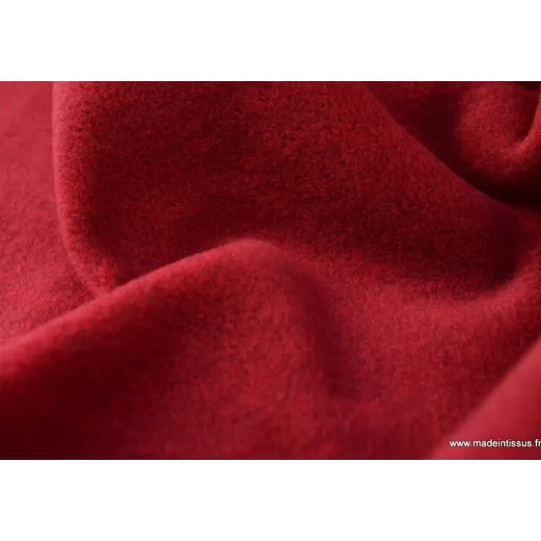 Tissu Polaire Made in France haut de gamme ROUGE HERMES - OEKO TEX