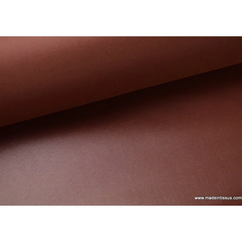 Tissu polyester marron cacao déperlant pour parapluie .
