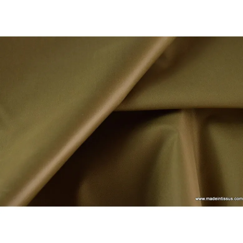 Tissu polyester marron clair déperlant pour parapluie .
