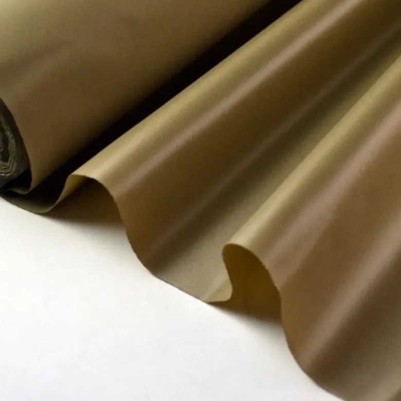 Tissu polyester marron clair déperlant pour parapluie .