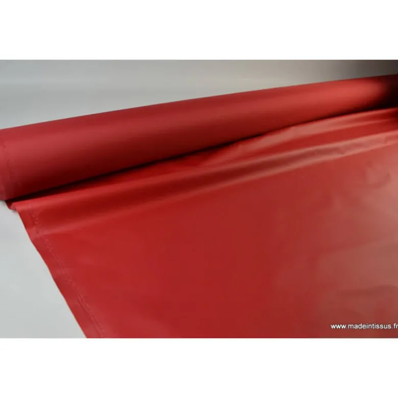 Tissu polyester rouge hermès déperlant pour parapluie