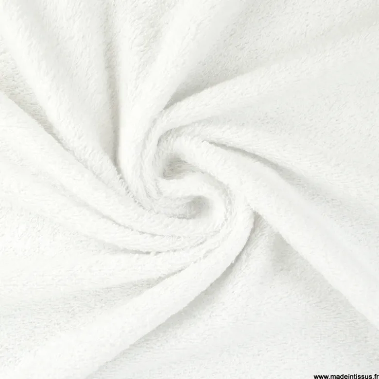Tissu éponge Bio blanc Florence - OEKO TEX