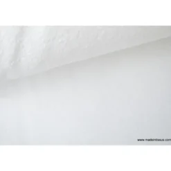 Tissu éponge blanc, 1 face velours - 1 face éponge. Ultra douce - OEKO TEX