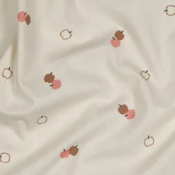 Tissu popeline Bio & OEKO TEX motifs pommes fond naturel - Poppy