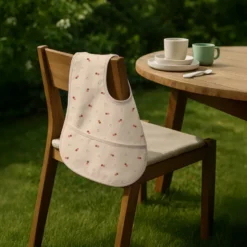 Tissu popeline Bio & OEKO TEX motifs pommes fond naturel - Poppy