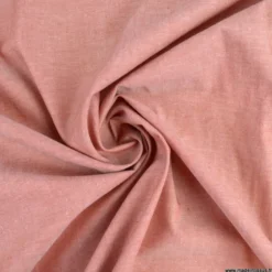 Tissu popeline chambray coloris Terracotta - OEKO TEX