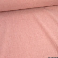 Tissu popeline chambray coloris Terracotta - OEKO TEX
