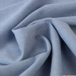 Tissu popeline chambray coloris BLEU DENIM - OEKO TEX