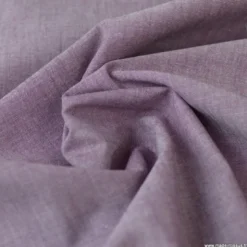 Tissu popeline coton chambray coloris Prune - OEKO TEX