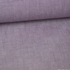 Tissu popeline coton chambray coloris Prune - OEKO TEX