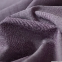 Tissu popeline coton chambray coloris Prune - OEKO TEX