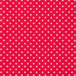 Tissu Popeline coton imprimé petit pois fond Rouge - OEKO TEX