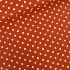 Tissu popeline coton motif Pois blancs fond Terracotta - OEKO TEX