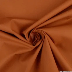 Tissu Popeline coton OEKO TEX uni Cognac - OEKO TEX