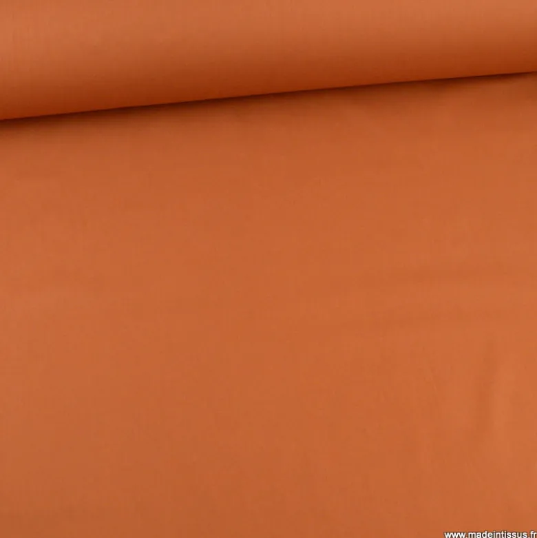 Tissu Popeline coton OEKO TEX uni Cognac - OEKO TEX