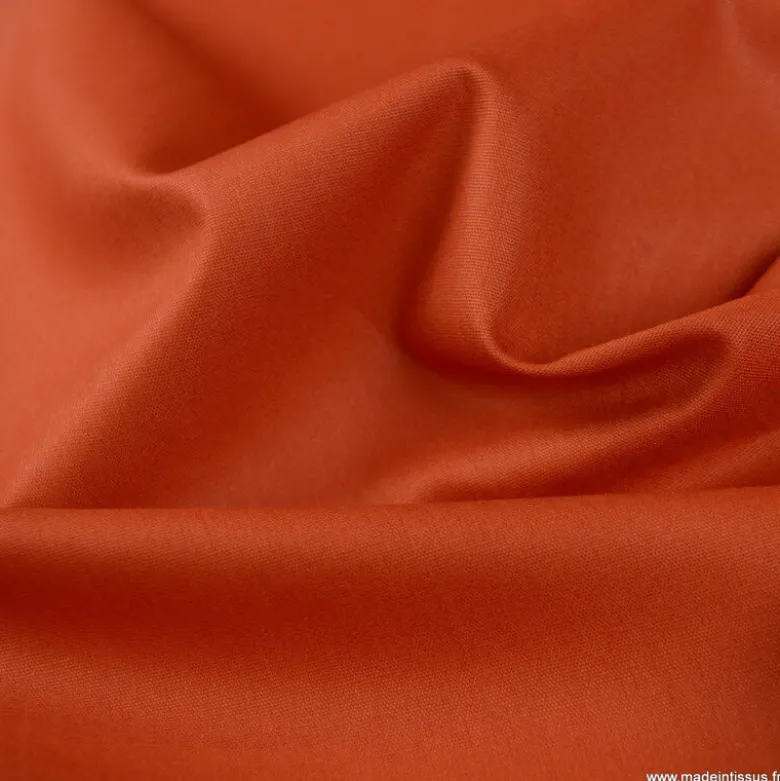 Tissu Popeline coton OEKO TEX uni Terracotta - OEKO TEX