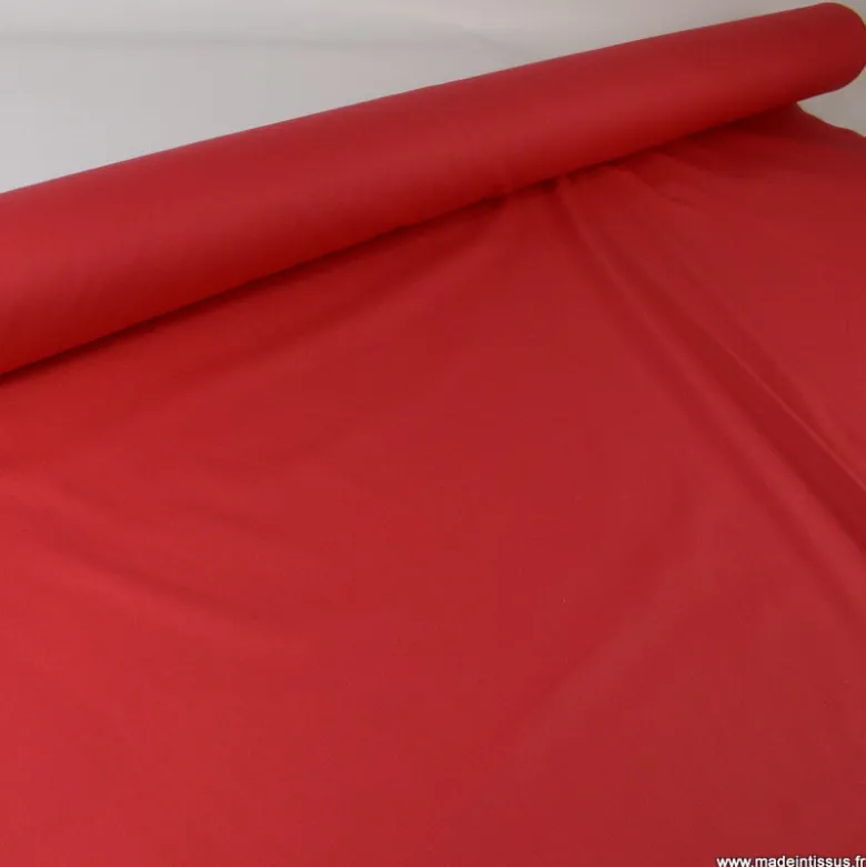 Tissu Popeline coton OEKO TEX uni Rouge