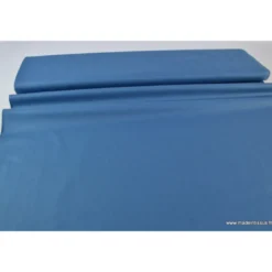 tissu Popeline coton OEKO TEX uni bleu indigo