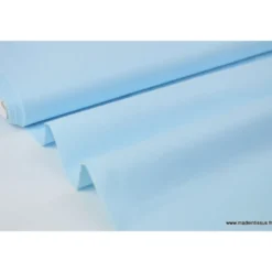 tissu Popeline coton OEKO TEX uni bleu