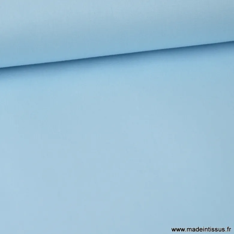tissu Popeline coton OEKO TEX uni bleu