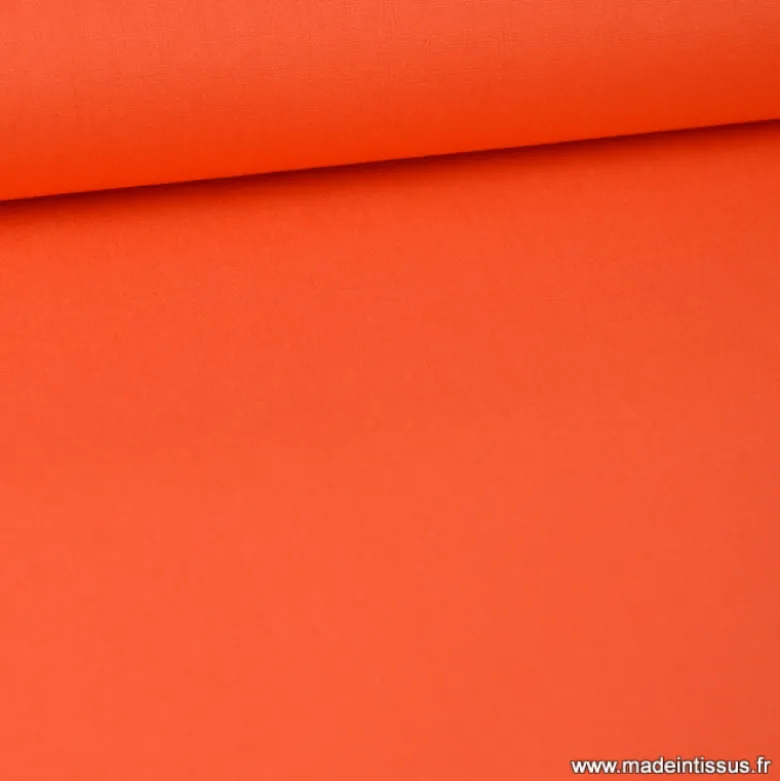 tissu Popeline coton OEKO TEX uni orange clair