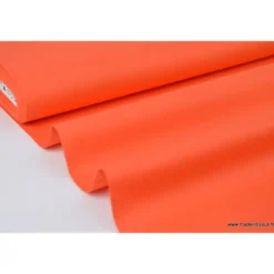 tissu Popeline coton OEKO TEX uni orange clair