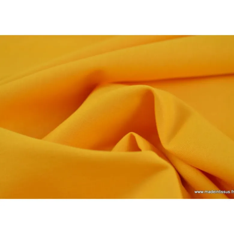 tissu Popeline coton OEKO TEX uni jaune