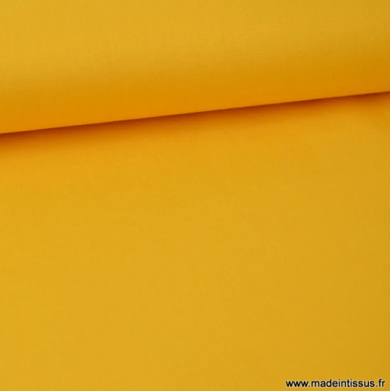 tissu Popeline coton OEKO TEX uni jaune