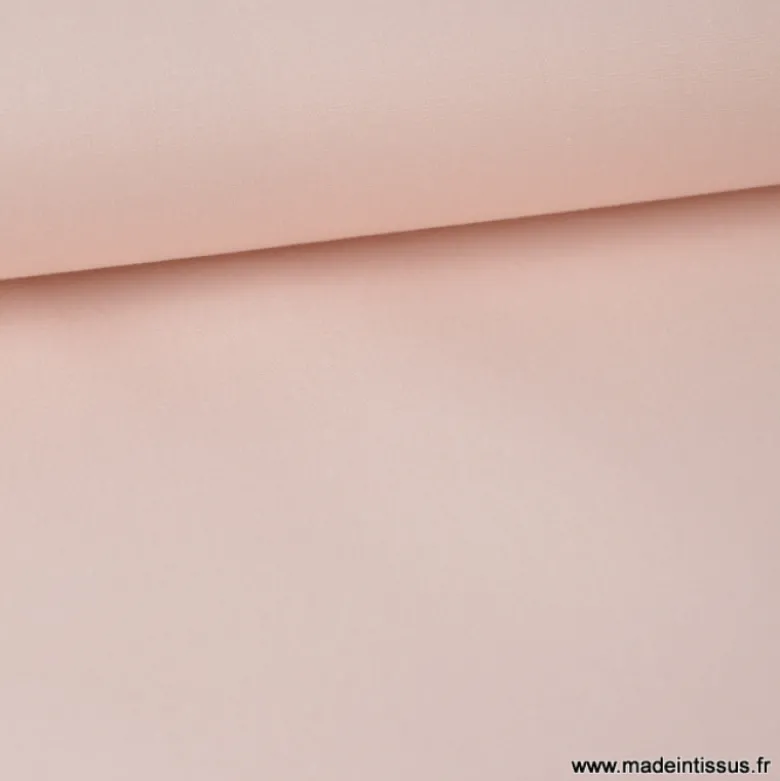 Tissu Popeline coton OEKO TEX uni rose poudré