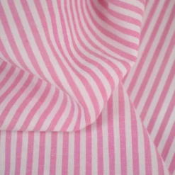 Tissu popeline coton rayures tissé teint coloris fuchsia - OEKO TEX