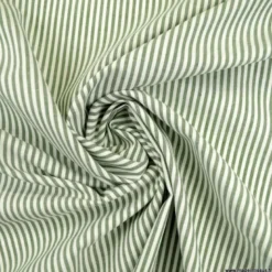 Tissu popeline coton rayures tissé teint coloris vert sapin - OEKO TEX