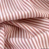 Tissu popeline coton rayures tissé teint coloris Terracotta - OEKO TEX