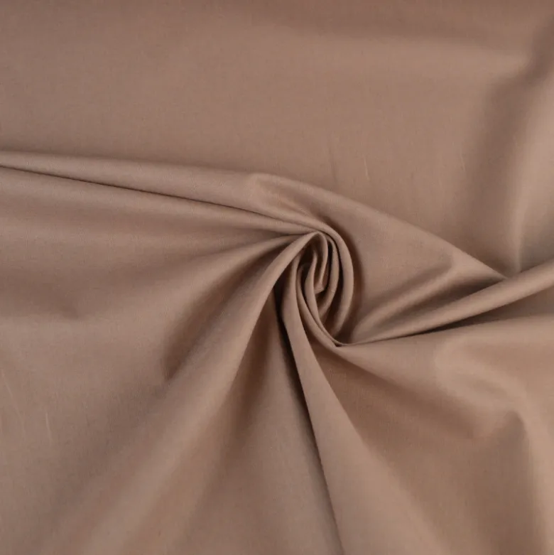 Tissu popeline coton Taupe - OEKO TEX