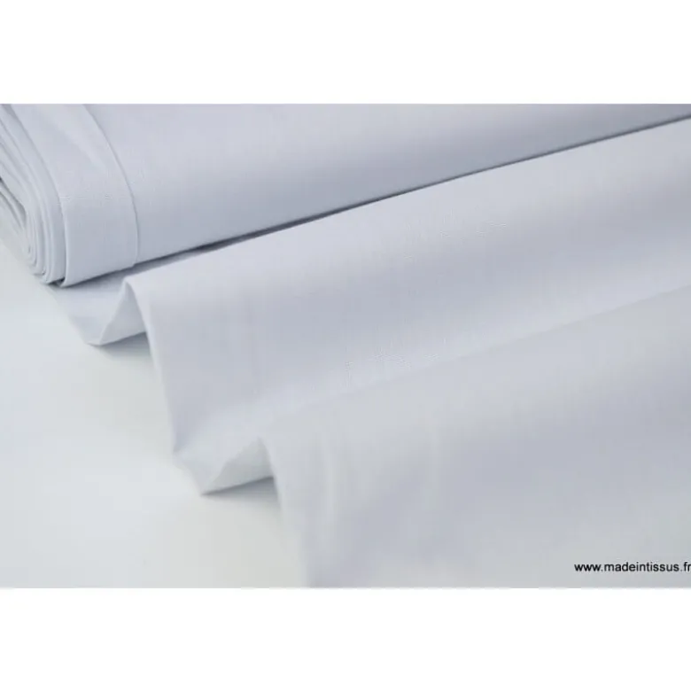 Tissu Popeline coton uni gris clair - OEKO TEX