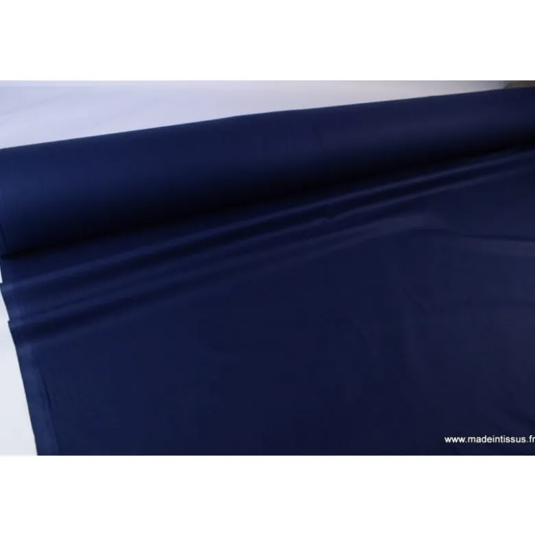 Tissu Popeline coton uni marine - OEKO TEX