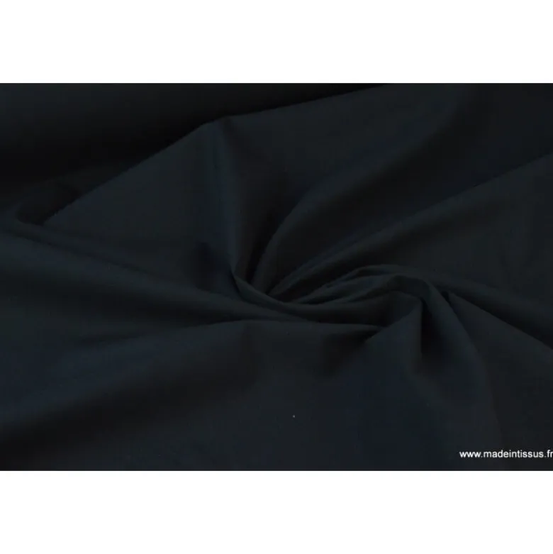 Tissu Popeline coton uni noir - OEKO TEX