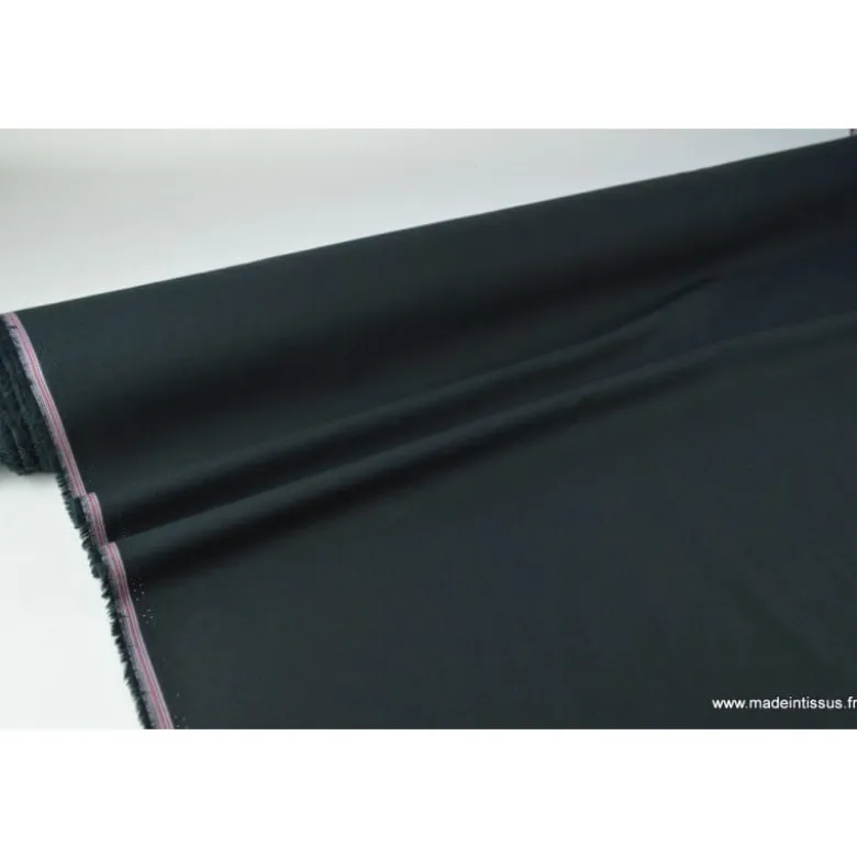 Tissu Popeline coton uni noir - OEKO TEX