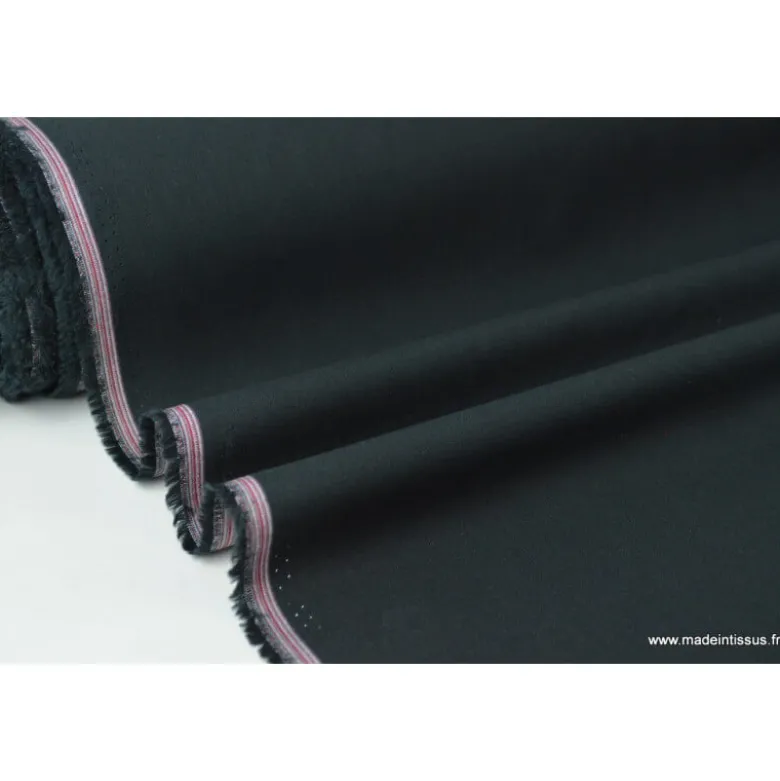 Tissu Popeline coton uni noir - OEKO TEX