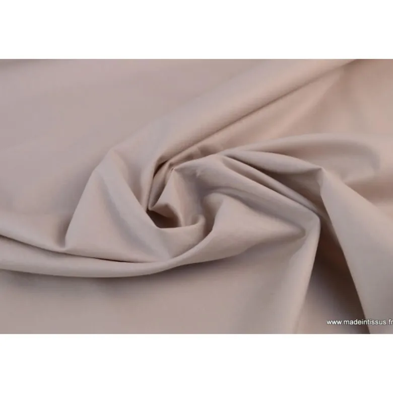 Tissu Popeline coton uni Sable - OEKO TEX