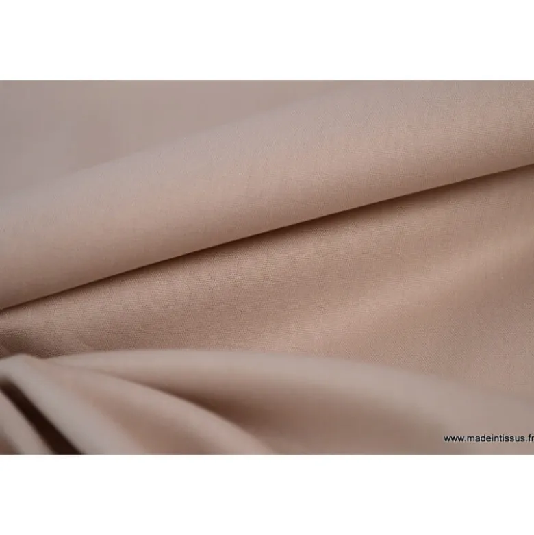 Tissu Popeline coton uni Sable - OEKO TEX