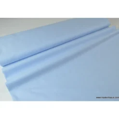 Tissu Popeline coton uni tissé teint chambray bleu ciel - OEKO TEX
