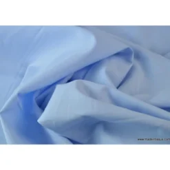 Tissu Popeline coton uni tissé teint chambray bleu ciel - OEKO TEX