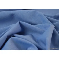 Tissu popeline coton uni tissé teint chambray coloris Bleu jean - OEKO TEX