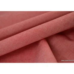 Tissu popeline coton uni tissé teint chambray coloris Rouge - OEKO TEX